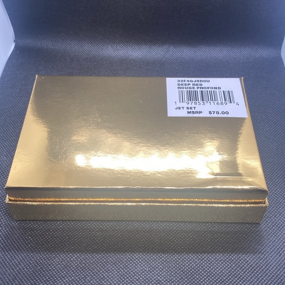 ♥️MICHAEL KORS♥️Deep Red Rouge Jet Set Small Zip Around Card Case w/Gift Box/NWT - Picture 8 of 8